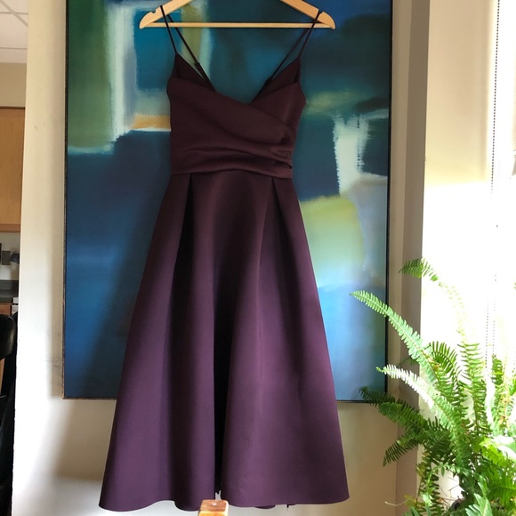 plum midi dress